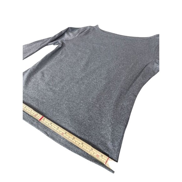 Shein L Silver Shimmer Long Sleeve Womens Top Polyester/Elastane - Picture 10 of 10